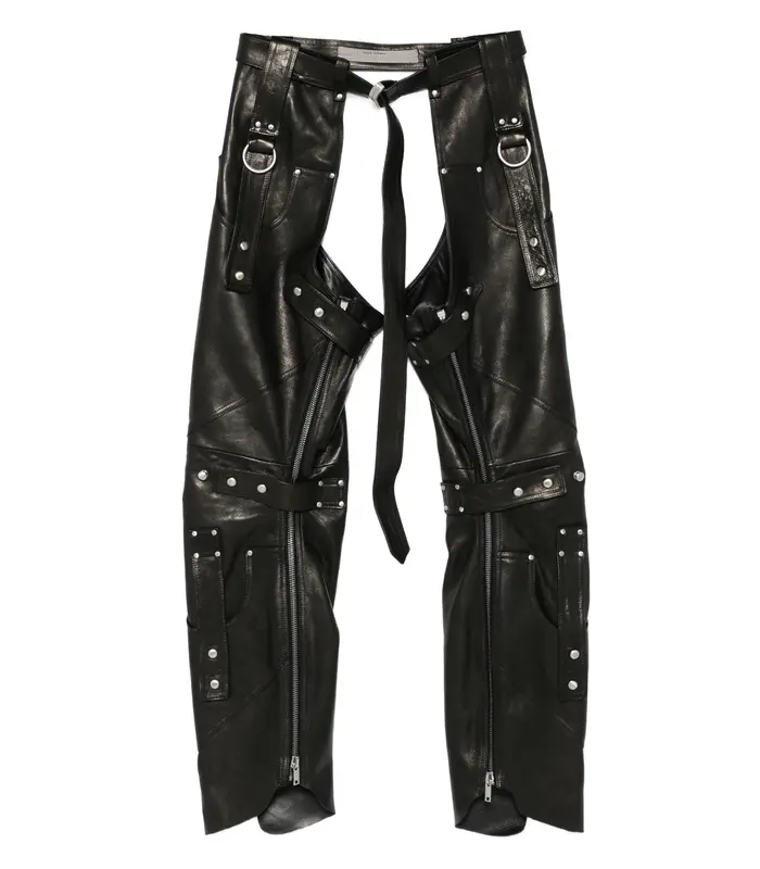 CINTURA IN PELLE LEO P CHAPS BLACK