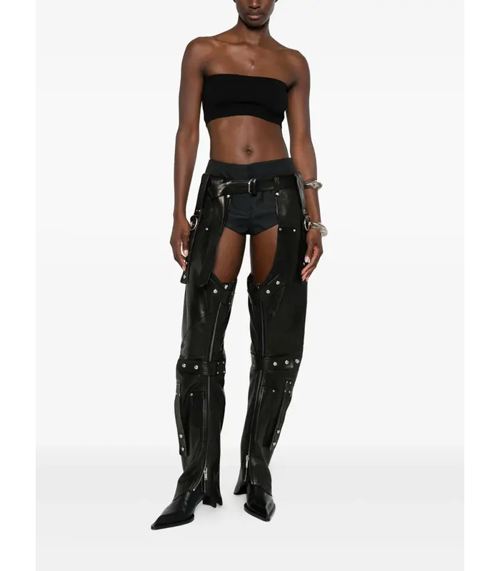 CINTURA IN PELLE LEO P CHAPS BLACK