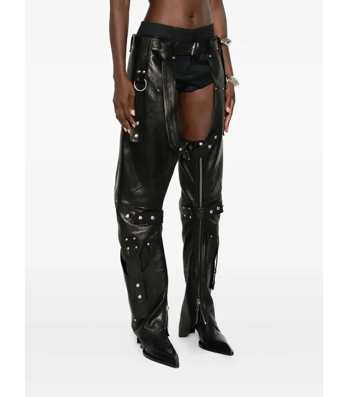 CINTURA IN PELLE LEO P CHAPS BLACK
