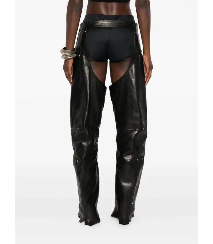 CINTURA IN PELLE LEO P CHAPS BLACK