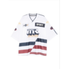 MARTINE ROSE OVERSIZED HOCKEY TOP WHITE NAVY