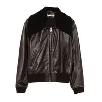 PHAROS BOMBER UMBER BROWN FLUID CALFSKIN