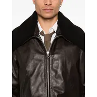 PHAROS BOMBER UMBER BROWN FLUID CALFSKIN