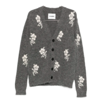 LONG SLEEVE V NECK CARDIGAN GREY