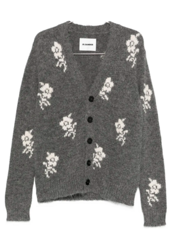 JIL SANDER long sleeve v neck cardigan grey JIL SANDER long sleeve v neck cardigan grey