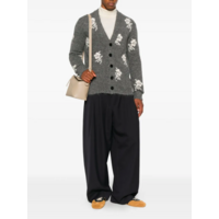 LONG SLEEVE V NECK CARDIGAN GREY