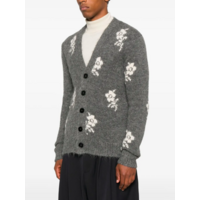 LONG SLEEVE V NECK CARDIGAN GREY