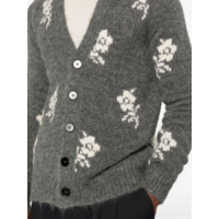 LONG SLEEVE V NECK CARDIGAN GREY