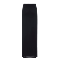 VISCOSE JERSEY LONG SKIRT WITH LINGERIE GARTER DARK NAVY