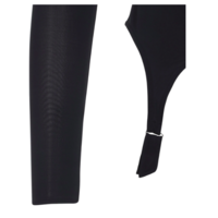 VISCOSE JERSEY LONG SLEEVES HIGH NECK TOP WITH LINGERIE GARTER DARK NAVY