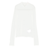 JIL SANDER TOP HIGH NECK LONG SLEEVE WHITE
