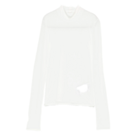 JIL SANDER TOP HIGH NECK LONG SLEEVE WHITE