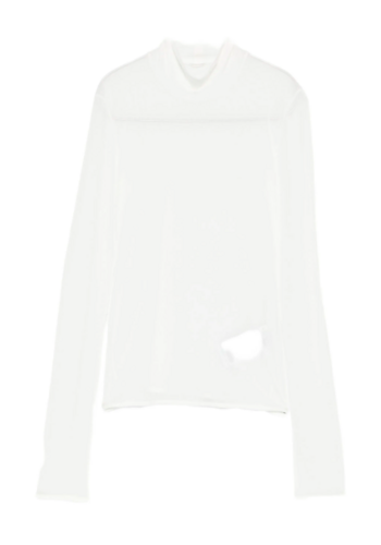 JIL SANDER top high neck long sleeve white
