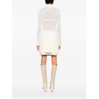 JIL SANDER TOP HIGH NECK LONG SLEEVE WHITE