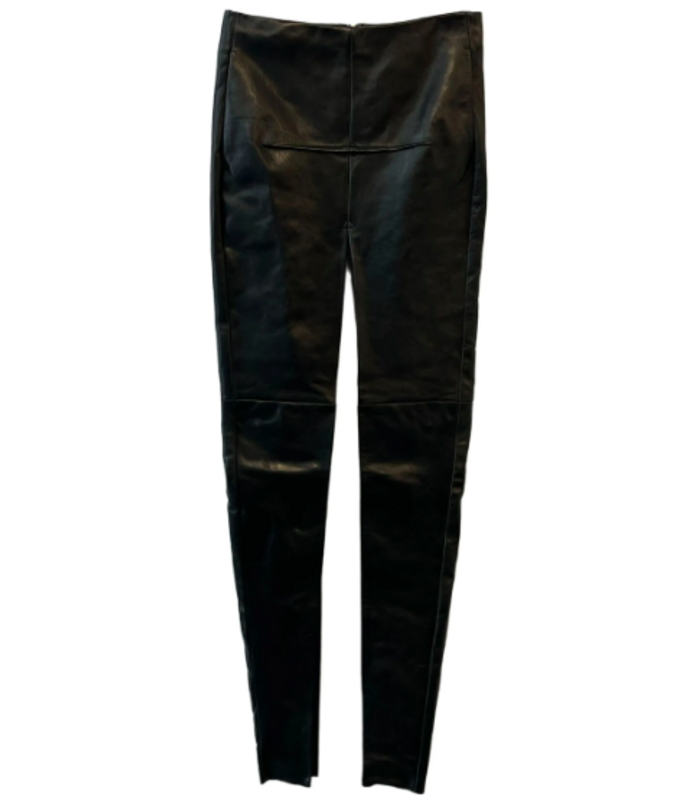 GONNA IN PELLE SLICED SKIRT BLACK