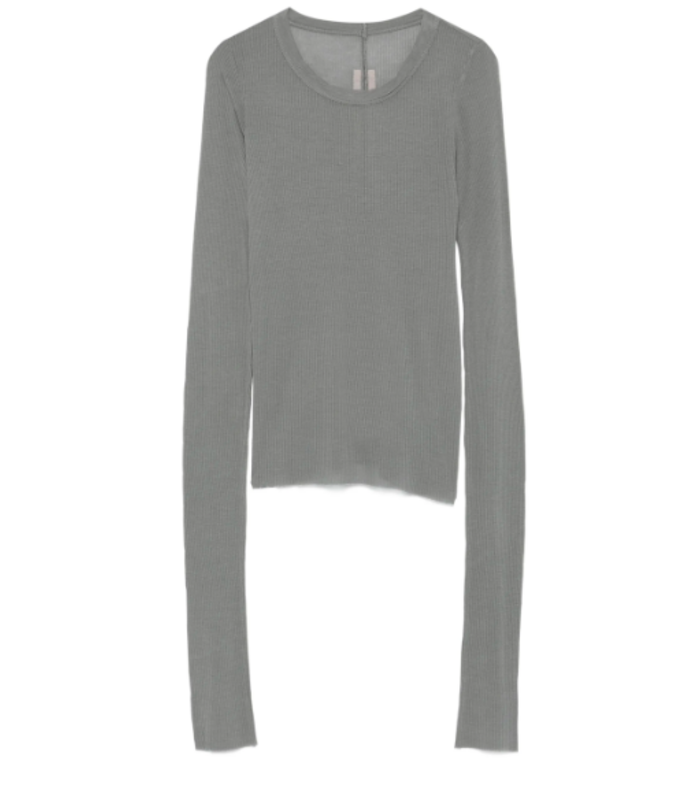 CROPPED RIB LS T WASHED INDIGO