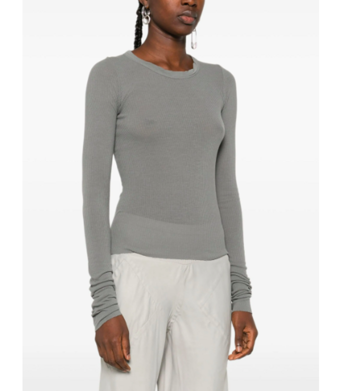 CROPPED RIB LS T WASHED INDIGO