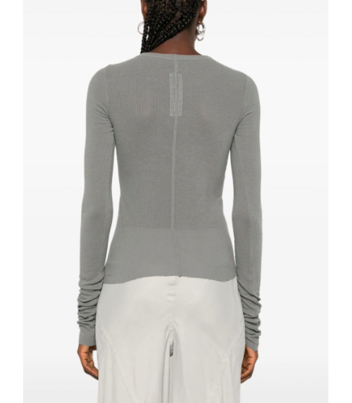 CROPPED RIB LS T WASHED INDIGO