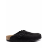 BIRKENSTOCK BOSTON SOFT FOOTBED SUEDE LEATHER BLACK