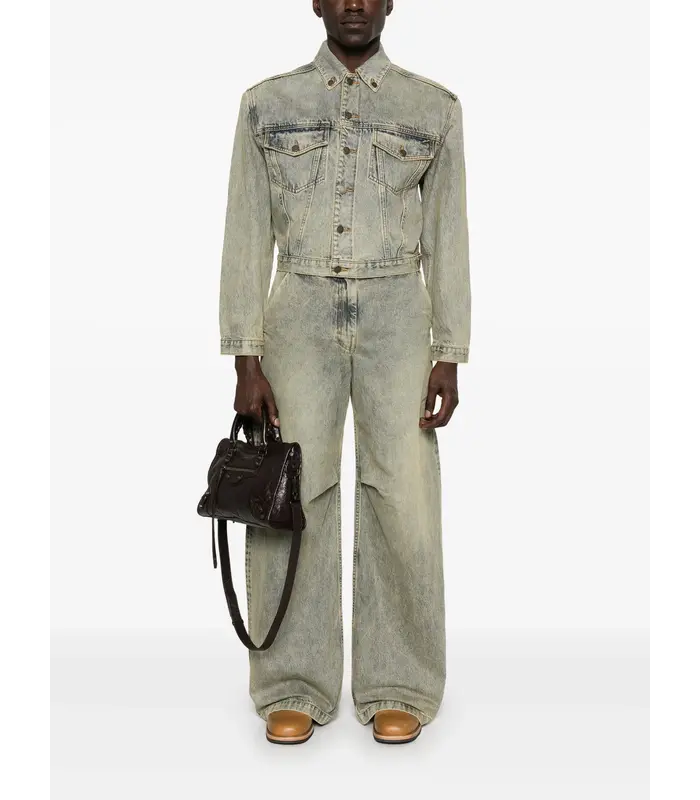 SHRUNKEN DENIM JACKET SURFACE WAVE