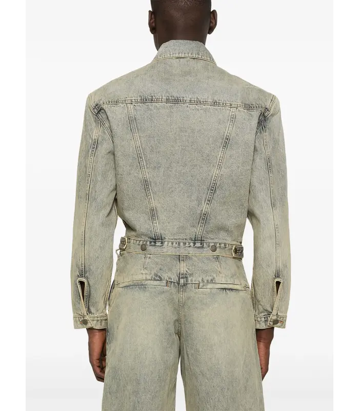 SHRUNKEN DENIM JACKET SURFACE WAVE