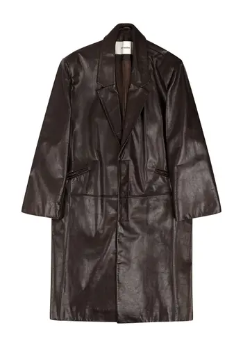 ENTIRE STUDIOS single breasted leather coat dark brown ENTIRE STUDIOS single breasted leather coat dark brown
