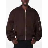 CROPPED BROAD BOMBER SUITING DARK BROWN