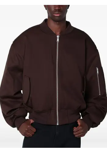 ENTIRE STUDIOS cropped broad bomber suiting dark brown