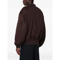 CROPPED BROAD BOMBER SUITING DARK BROWN