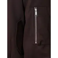 CROPPED BROAD BOMBER SUITING DARK BROWN