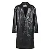 ENTIRE STUDIOS SINGLE BREASTED LEATHER COAT BLACK LEATHER
