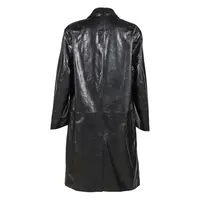 SINGLE BREASTED LEATHER COAT BLACK LEATHER