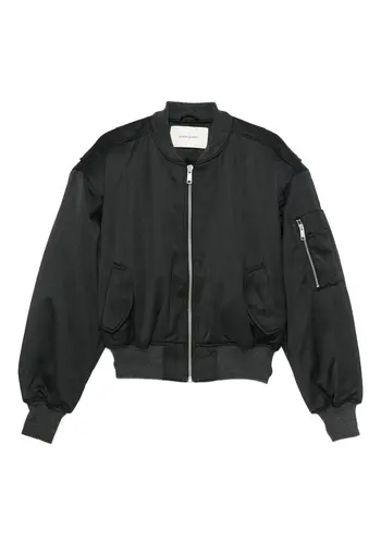 ENTIRE STUDIOS cropped broad bomber suiting grey