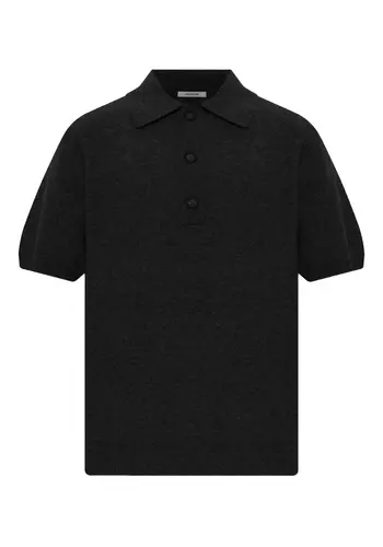 ENTIRE STUDIOS short sleeve knit polo black