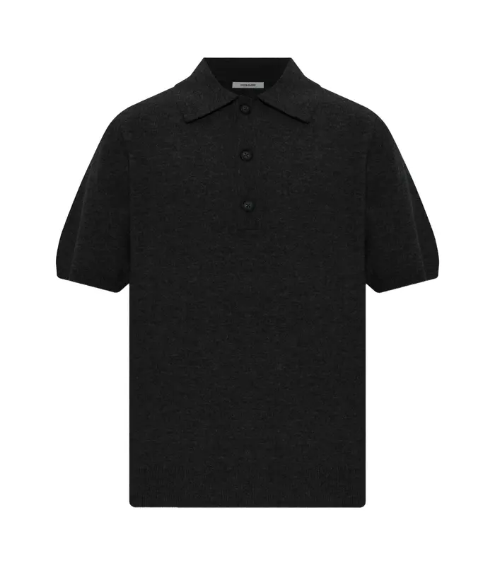 SHORT SLEEVE KNIT POLO BLACK