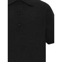 SHORT SLEEVE KNIT POLO BLACK