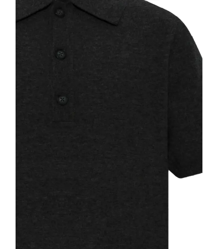 SHORT SLEEVE KNIT POLO BLACK