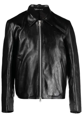 OUR LEGACY mini jacket top dyed black leather OUR LEGACY mini jacket top dyed black leather