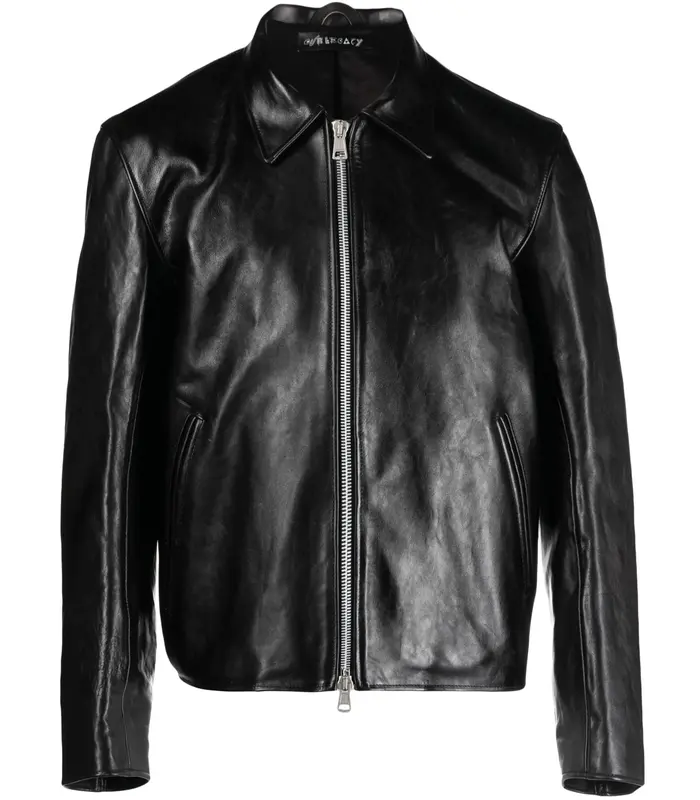 MINI JACKET TOP DYED BLACK LEATHER