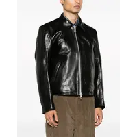 MINI JACKET TOP DYED BLACK LEATHER