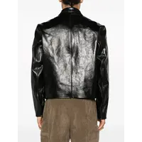 MINI JACKET TOP DYED BLACK LEATHER