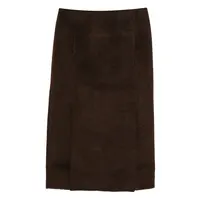 TAILORED MIDI SKIRT BROWN