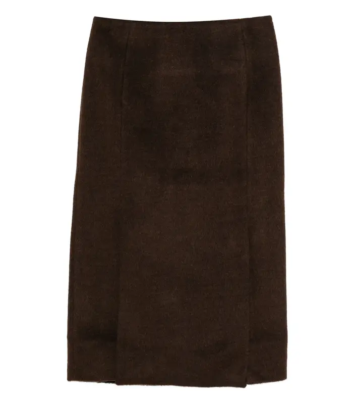 TAILORED MIDI SKIRT BROWN