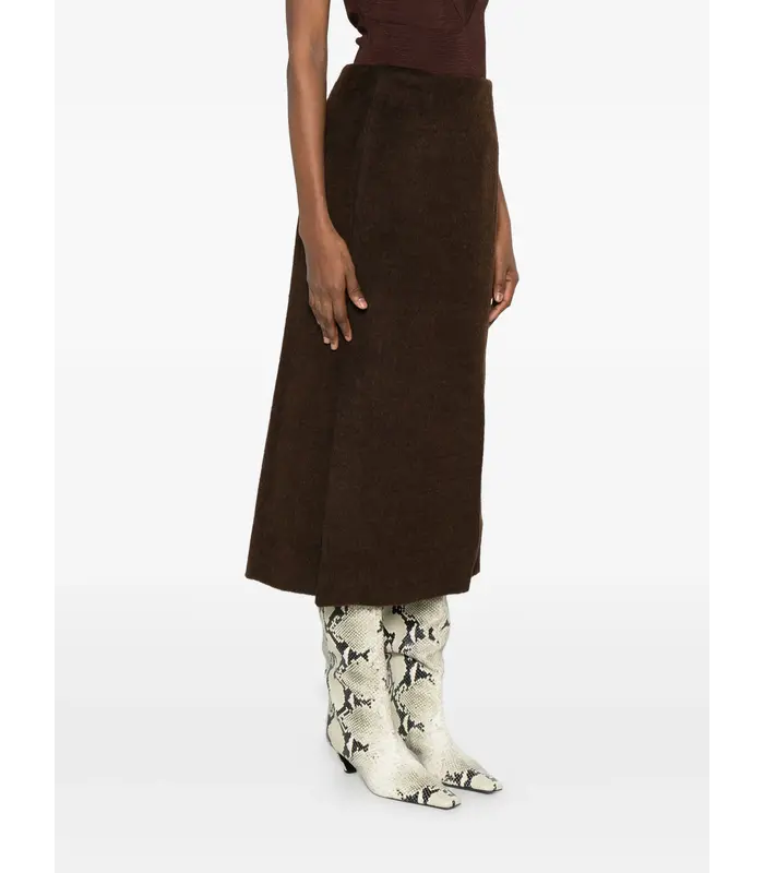 TAILORED MIDI SKIRT BROWN