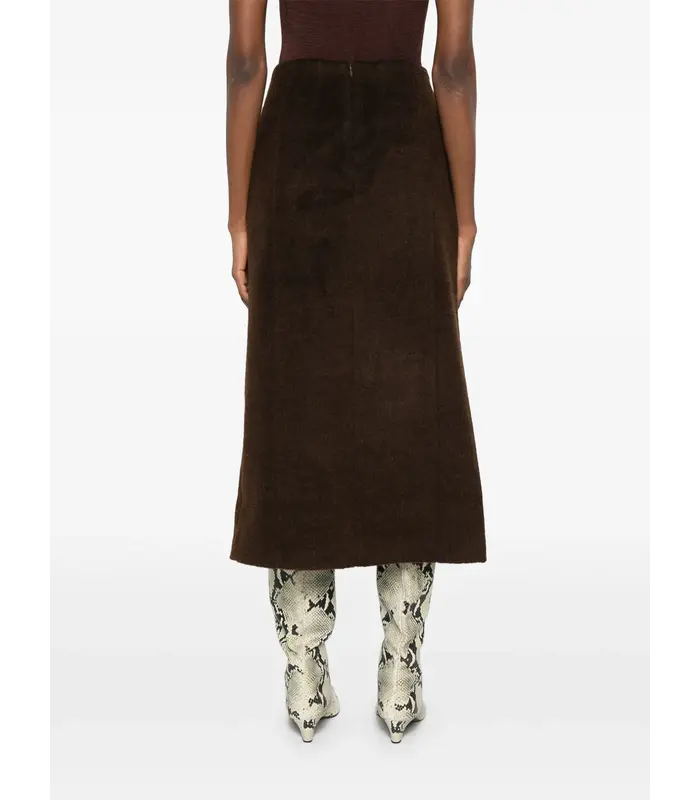 TAILORED MIDI SKIRT BROWN