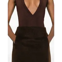 TAILORED MIDI SKIRT BROWN