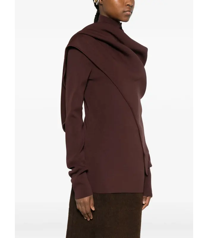 WRAP SWEATER BURGUNDY