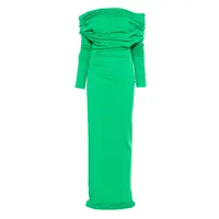 BOUND MIDI DRESS WOOL BOTTLE GREEN