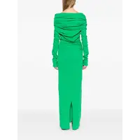 BOUND MIDI DRESS WOOL BOTTLE GREEN