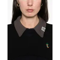 CROPPED LAYERED KNIT PULLOVER BLACK